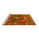 Sideview of Machine Washable Persian Yellow Traditional Rug, wshtr2821yw