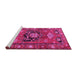 Sideview of Machine Washable Persian Pink Traditional Rug, wshtr2821pnk