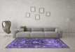 Machine Washable Persian Blue Traditional Rug in a Living Room, wshtr2821blu