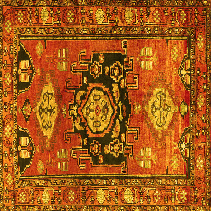 Square Machine Washable Persian Yellow Traditional Rug, wshtr2821yw