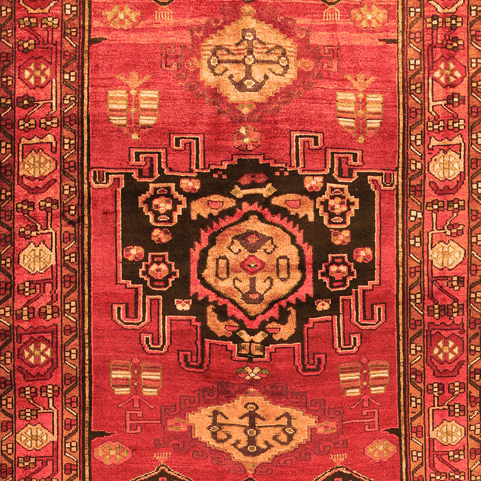 Serging Thickness of Machine Washable Persian Orange Traditional Area Rugs, wshtr2821org