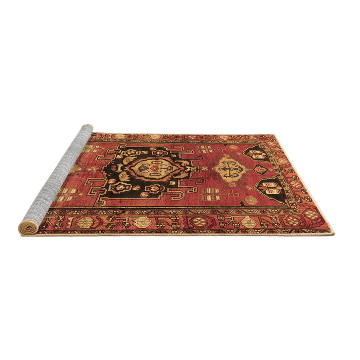 Sideview of Machine Washable Persian Brown Traditional Rug, wshtr2821brn