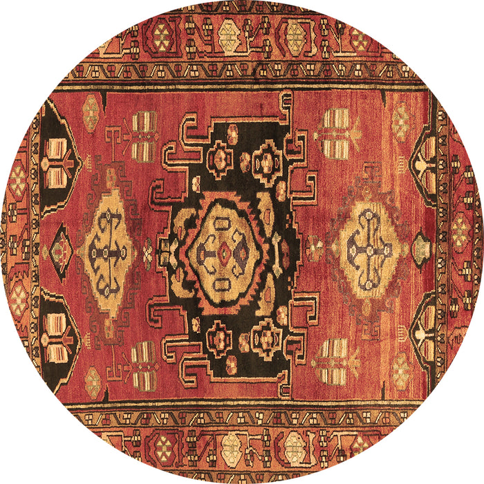 Round Machine Washable Persian Brown Traditional Rug, wshtr2821brn