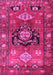 Machine Washable Persian Pink Traditional Rug, wshtr2821pnk