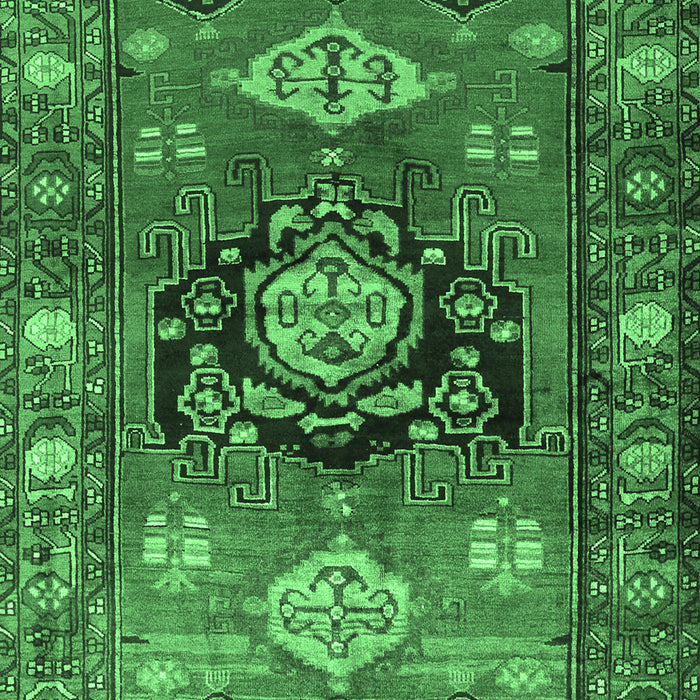 Machine Washable Persian Emerald Green Traditional Area Rugs, wshtr2821emgrn