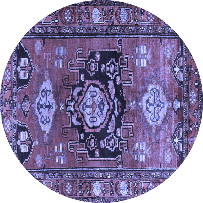 Round Persian Blue Traditional Rug, tr2821blu