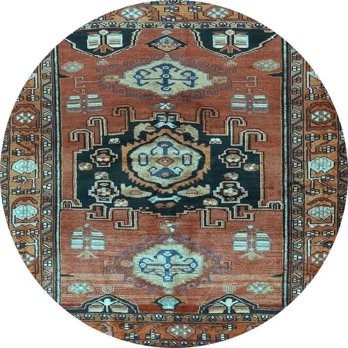 Round Persian Light Blue Traditional Rug, tr2821lblu
