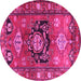 Round Persian Pink Traditional Rug, tr2821pnk