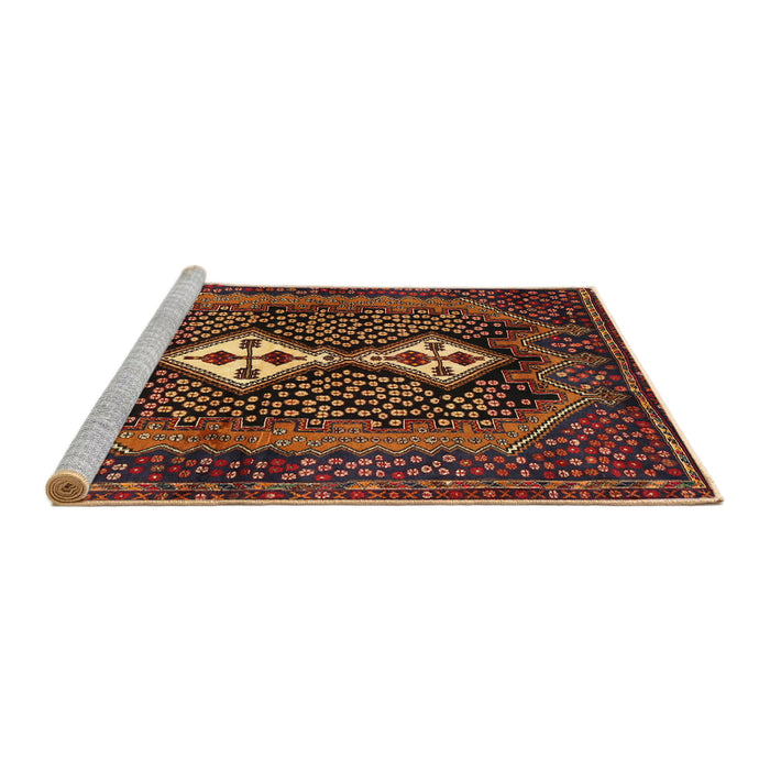 Sideview of Machine Washable Traditional Deep Red Rug, wshtr2822