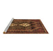 Sideview of Machine Washable Persian Brown Traditional Rug, wshtr2822brn