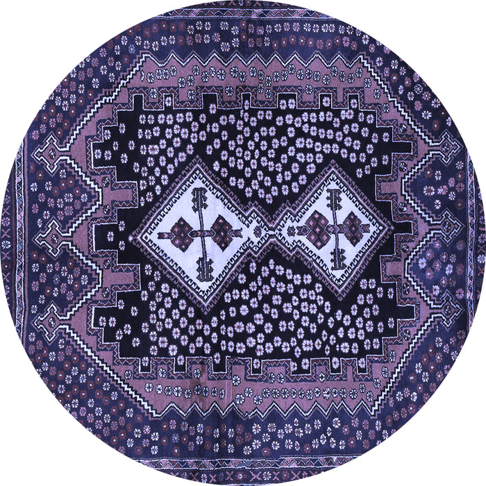 Round Persian Blue Traditional Rug, tr2822blu