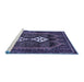 Sideview of Machine Washable Persian Blue Traditional Rug, wshtr2822blu