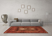 Machine Washable Persian Orange Traditional Rug, wshtr2822org