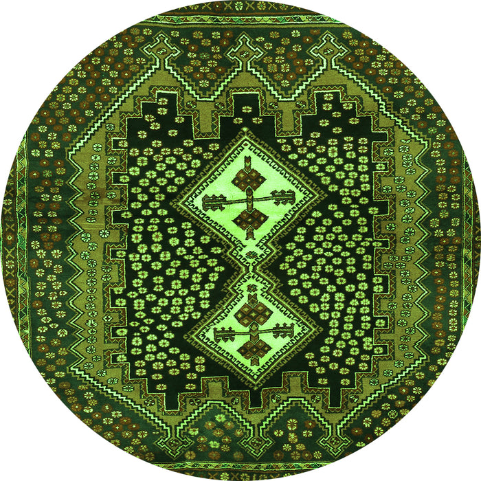 Square Persian Green Traditional Rug, tr2822grn