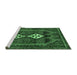 Sideview of Machine Washable Persian Emerald Green Traditional Area Rugs, wshtr2822emgrn