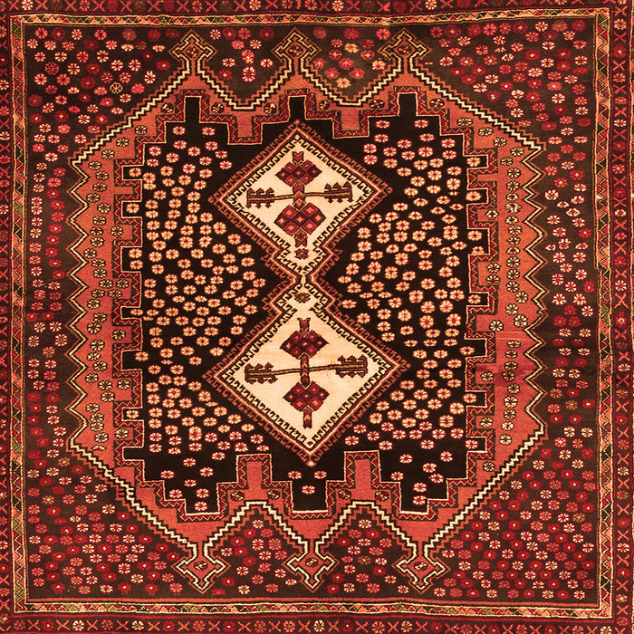 Serging Thickness of Persian Orange Traditional Rug, tr2822org