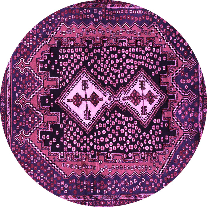 Round Machine Washable Persian Purple Traditional Area Rugs, wshtr2822pur