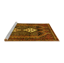 Sideview of Machine Washable Persian Yellow Traditional Rug, wshtr2822yw