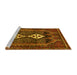 Sideview of Machine Washable Persian Yellow Traditional Rug, wshtr2822yw