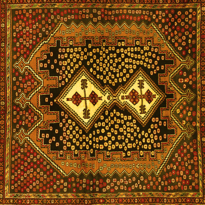 Square Persian Yellow Traditional Rug, tr2822yw