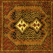 Square Persian Yellow Traditional Rug, tr2822yw