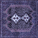 Square Persian Blue Traditional Rug, tr2822blu