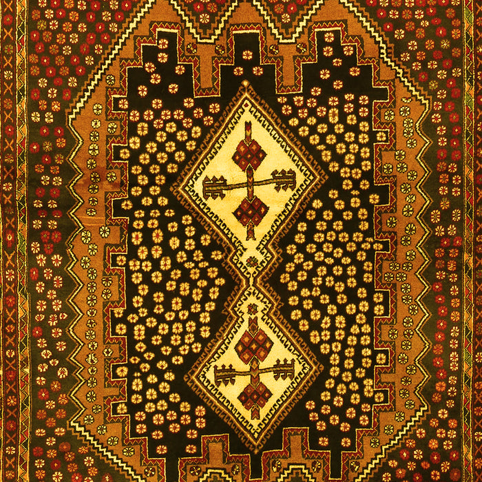 Machine Washable Persian Yellow Traditional Rug, wshtr2822yw