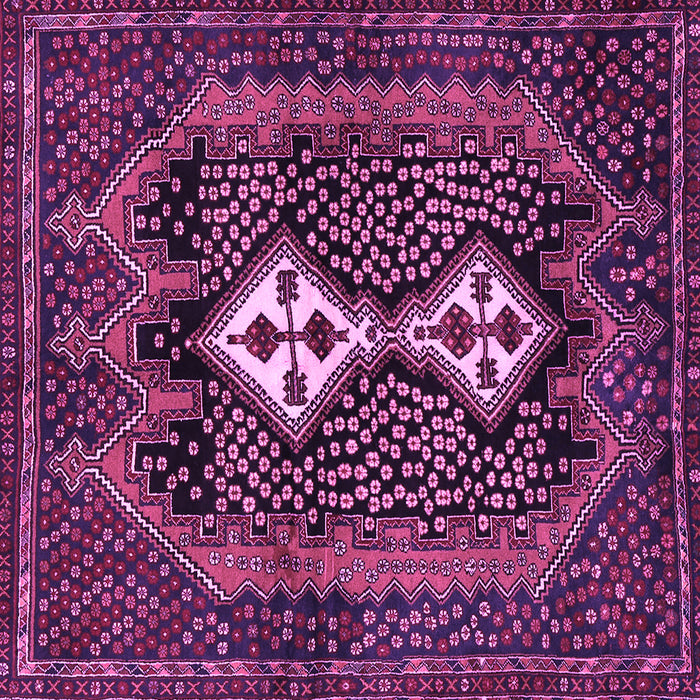Square Machine Washable Persian Purple Traditional Area Rugs, wshtr2822pur
