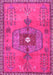 Machine Washable Persian Pink Traditional Rug, wshtr2823pnk