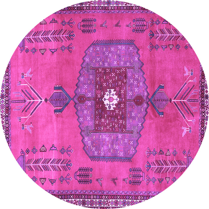 Round Persian Purple Traditional Rug, tr2823pur