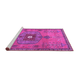 Sideview of Machine Washable Persian Purple Traditional Area Rugs, wshtr2823pur