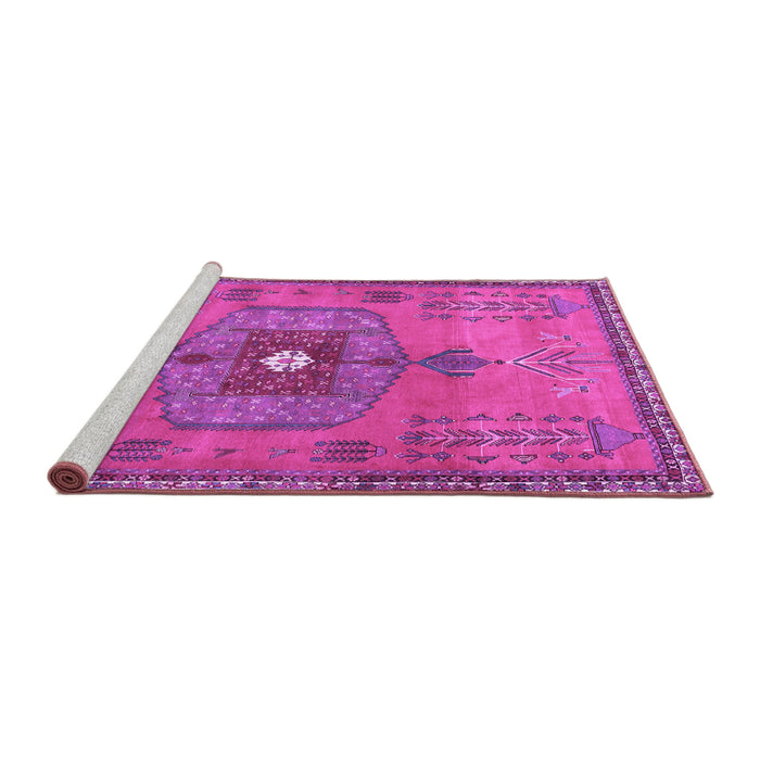 Sideview of Machine Washable Persian Purple Traditional Area Rugs, wshtr2823pur