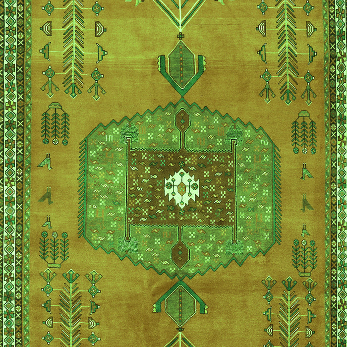 Serging Thickness of Machine Washable Persian Green Traditional Area Rugs, wshtr2823grn