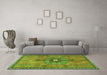 Machine Washable Persian Green Traditional Area Rugs in a Living Room,, wshtr2823grn