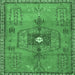 Square Persian Emerald Green Traditional Rug, tr2823emgrn