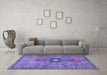 Machine Washable Persian Blue Traditional Rug in a Living Room, wshtr2823blu