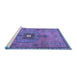 Sideview of Machine Washable Persian Blue Traditional Rug, wshtr2823blu