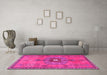 Machine Washable Persian Pink Traditional Rug in a Living Room, wshtr2823pnk