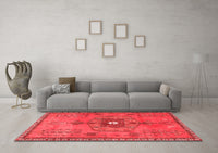 Machine Washable Persian Red Traditional Rug, wshtr2823red