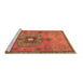 Sideview of Machine Washable Persian Brown Traditional Rug, wshtr2823brn