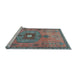 Sideview of Machine Washable Persian Light Blue Traditional Rug, wshtr2823lblu