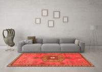 Machine Washable Persian Orange Traditional Rug, wshtr2823org