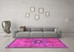 Machine Washable Persian Purple Traditional Area Rugs in a Living Room, wshtr2823pur