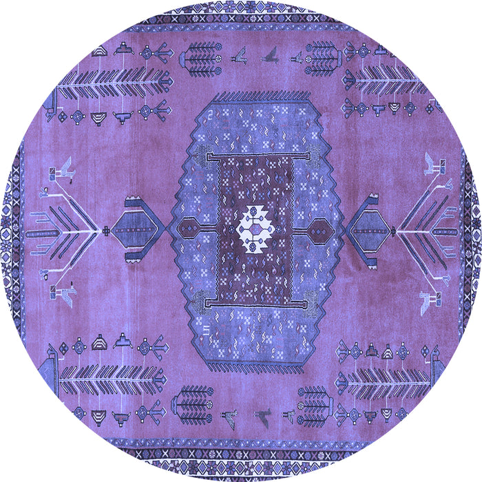 Round Persian Blue Traditional Rug, tr2823blu
