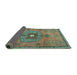 Sideview of Persian Turquoise Traditional Rug, tr2823turq