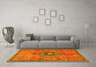 Machine Washable Persian Yellow Traditional Rug in a Living Room, wshtr2823yw