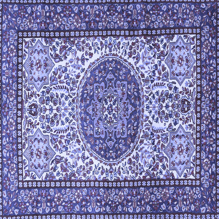 Square Machine Washable Persian Blue Traditional Rug, wshtr2824blu