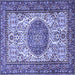 Square Machine Washable Persian Blue Traditional Rug, wshtr2824blu