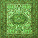 Round Machine Washable Persian Green Traditional Area Rugs, wshtr2824grn