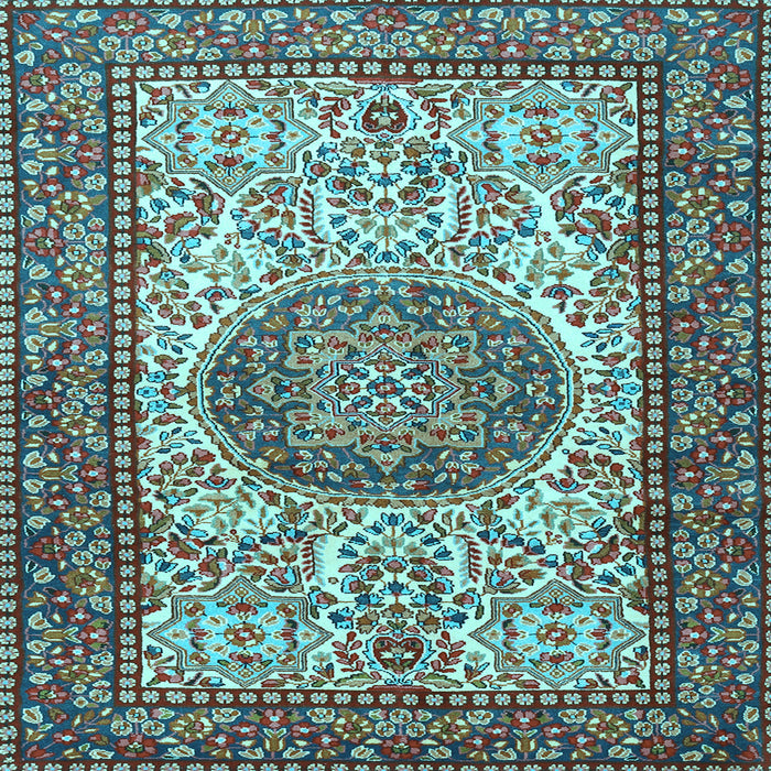 Square Machine Washable Persian Light Blue Traditional Rug, wshtr2824lblu